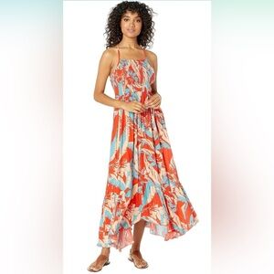 Free People Movement Heat Wave Floral Print Maxi Beachy Boho Romantic Resort,XS